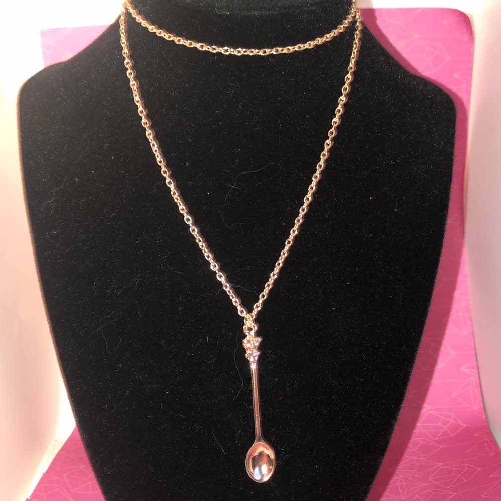 Rose Gold-Tone Spoon Necklace